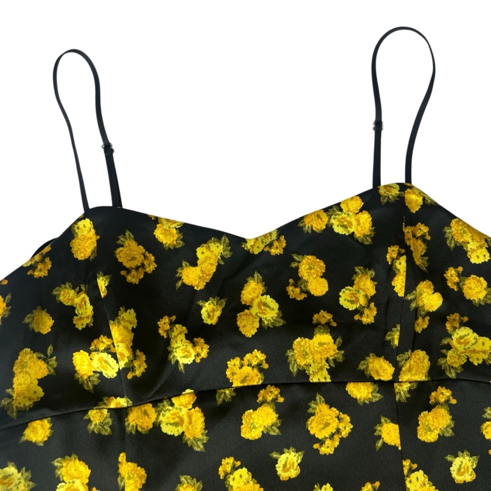 For Love & Lemons Marigold Lyla Dress Black and Yellow Floral Print - Picture 6 of 12